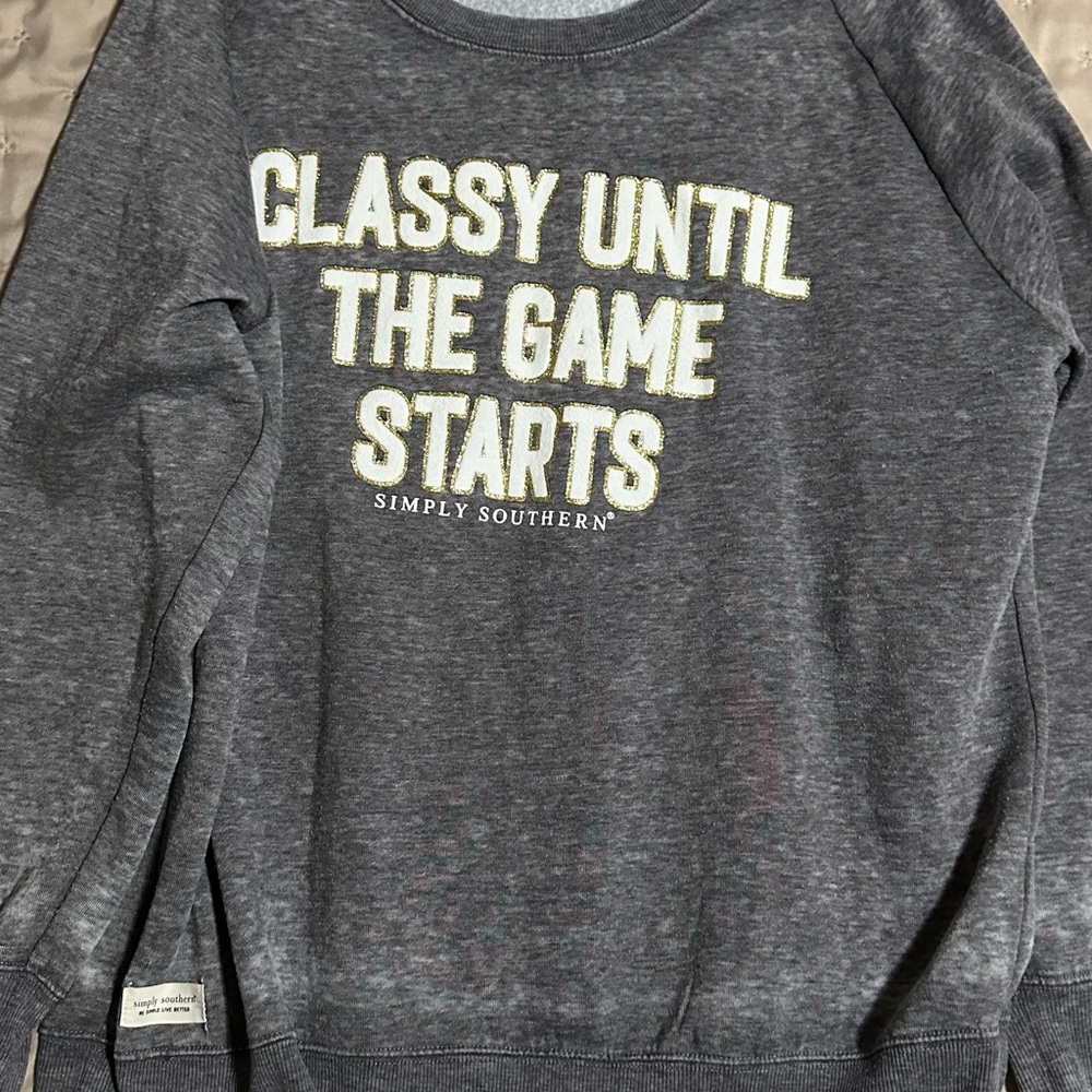 Simply Southern Charcoal Sweatshirt with Bold Text